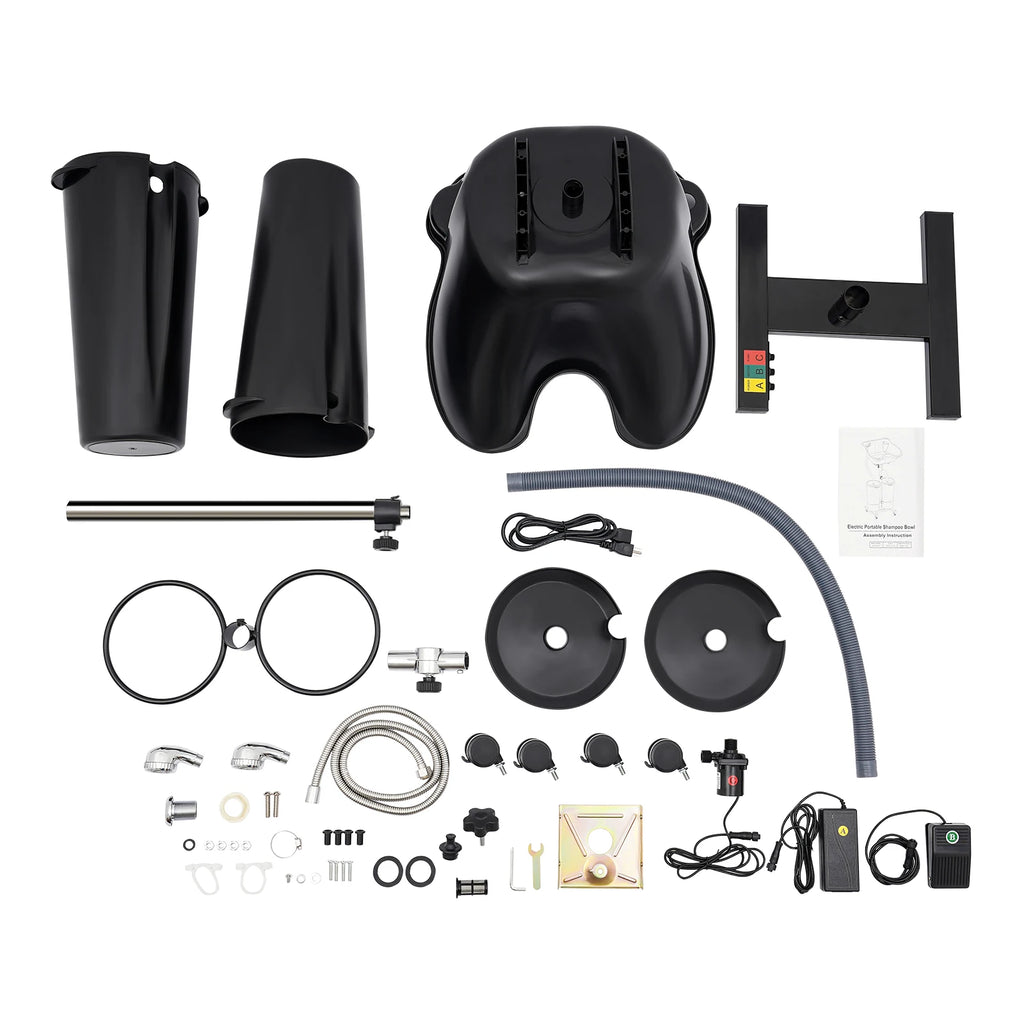 Portable Shampoo Bowl Hair Washing Station for Home & Barber Washing Hair with Dual-Bucket Design Height Adjustable