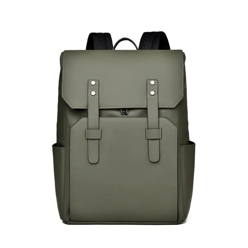 Classic Black Leather Backpack, Waterproof Business Bag for Men, Durable School & Work Backpack with Laptop Compartment