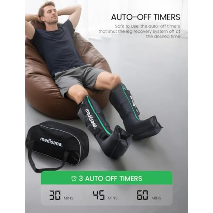 Medisana Leg Massagers with Heat and Compression for Improved Circulation and Muscle Pain Relief Foot and Calf Massager Machine