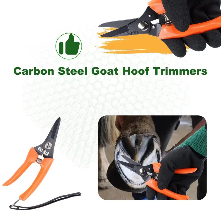12PCS Farrier Tools Kit Includes Horse Hoof Nipper, Horseshoe Cutting Pliers, Hoof Nail Clincher, Goat Hoof Trimmers Shear, Hoof