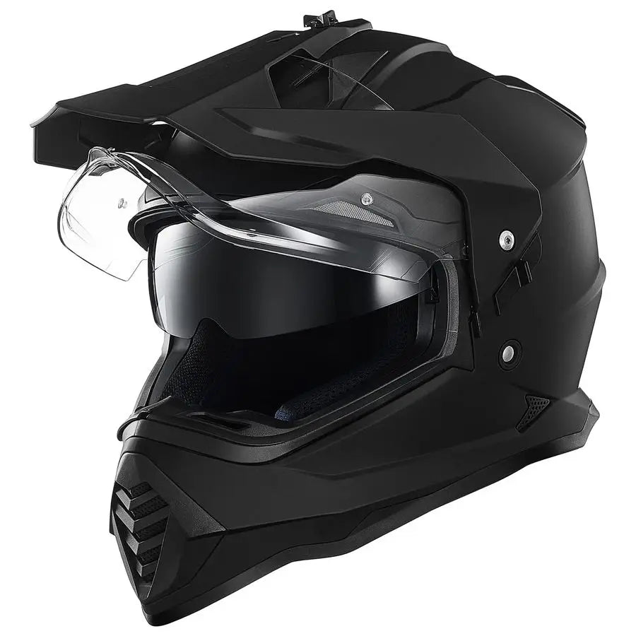 Dual Sport Adventure Motorcycle Helmet with Pinlock Compatible Sun Visor Snowmobile ATV Dirt Bike Off Road Casco Model WS902 Mat