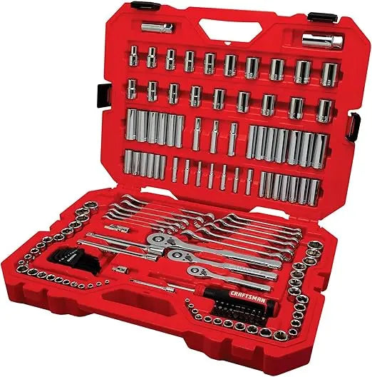 CRAFTSMAN Socket Set, 159 Piece Socket Wrench Set Mechanics Tools 1/4-in., 3/8-in., and 1/2-in(, 6 Point and 12 Point (CMMT12125