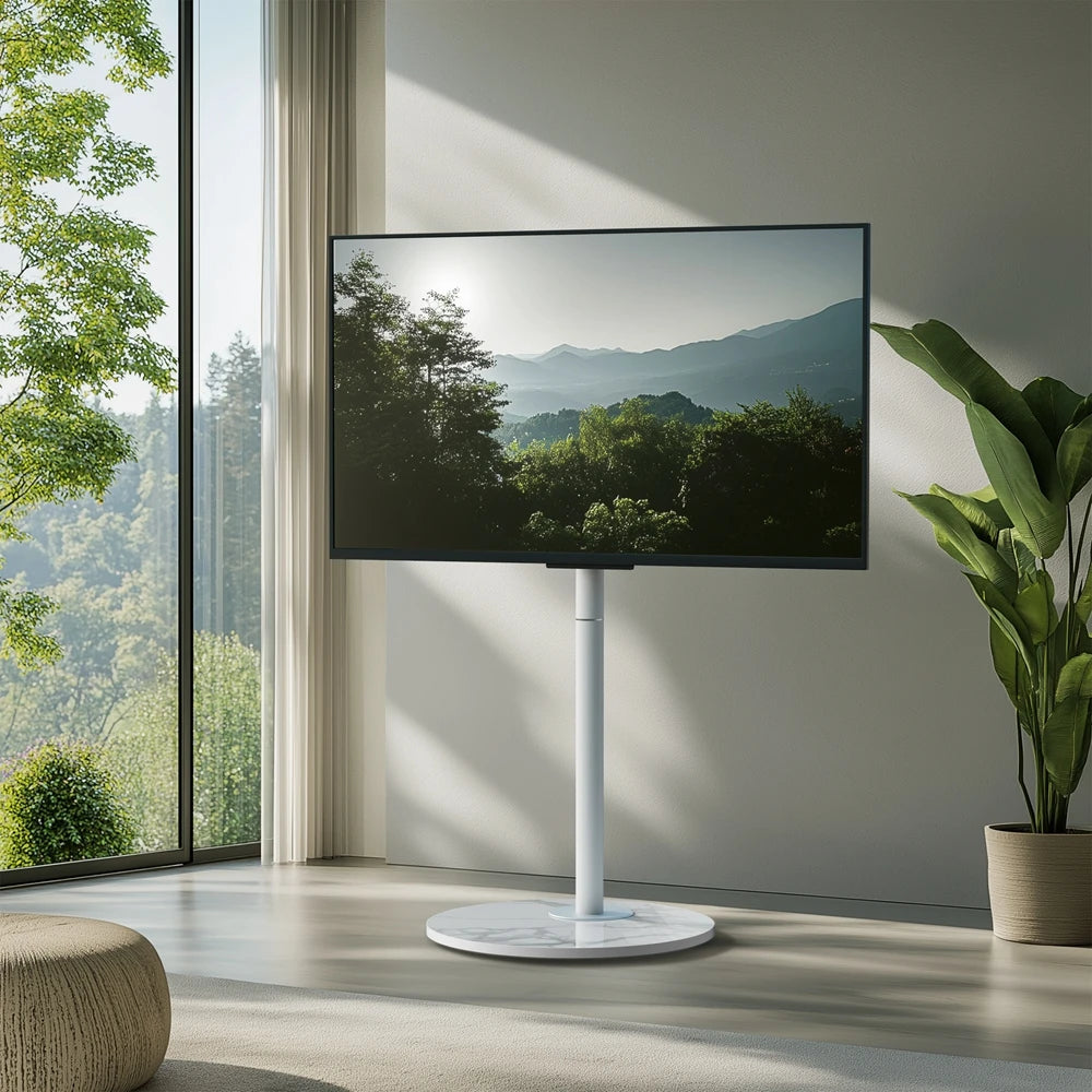 Modern Corner TV Stand Bracket Mobile Floor TV Cart for 40-75 Inches with Rolling Wheels