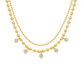 JIUZUAN Moissanite Earrings Layered Necklace 925 Silver 18K Gold Plated Beaded Jewelry Gift Comes with Certificate