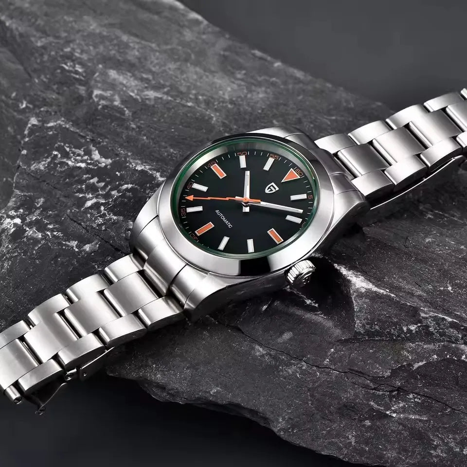 PAGANI DESIGN Green Circle Mechanical Watch Japan Movt Waterproof Sapphire Men watch 316L All Steel Luminous Luxury Man watch