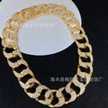 Ji Jia Necklace New Rhinestone Trendy Thick Chain Letter Hip Hop Personality Fashion Internet Celebrity Exaggerated High Version