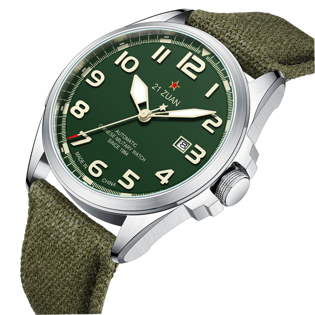Seagull Luxury Bracelet Military Men Watch Automatic Mechanical Watches For Men Wear Resistant Leather Strap Luminous Clock D581