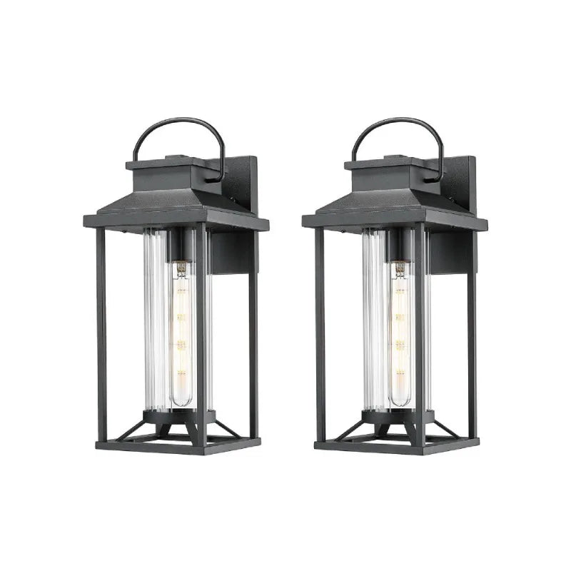 2 Pack Outdoor Porch Light Textured Black Anti Rust Waterproof Christmas Gift Front Porch Garage Coach Exterior Wall