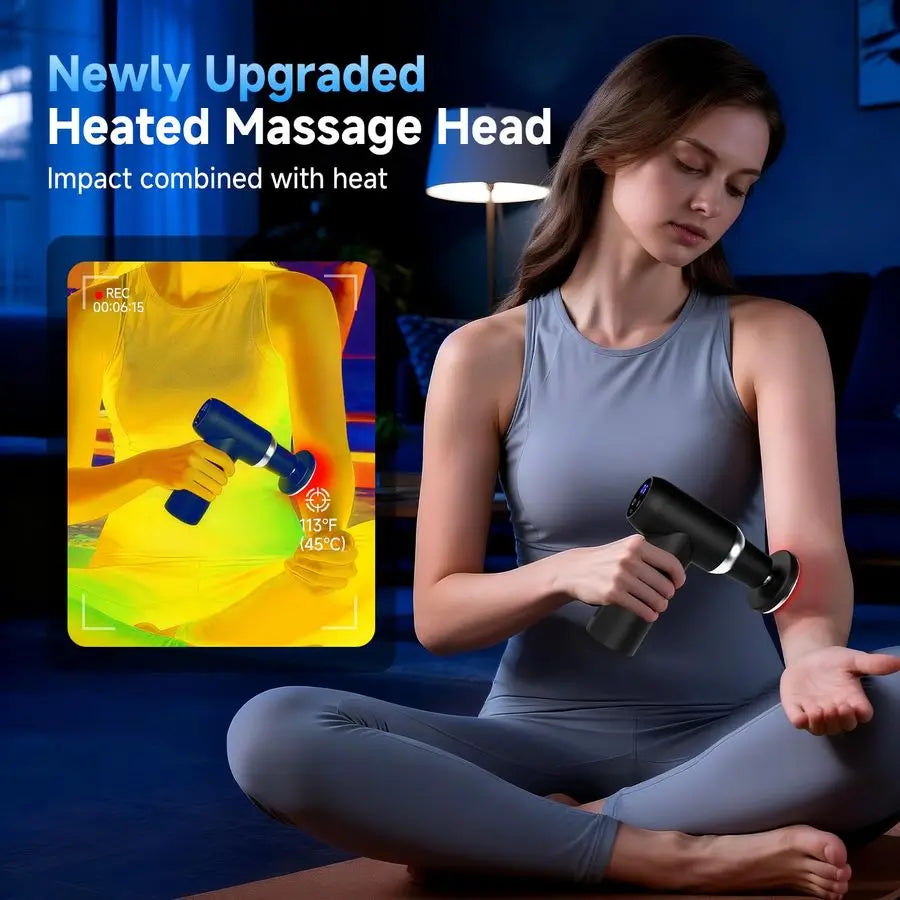 Hot and Cold Fascia Gun Detachable Extended Handle Massage Gun,Deep Tissue Massage Gun, Used for Relieving Pain in The Back Musc