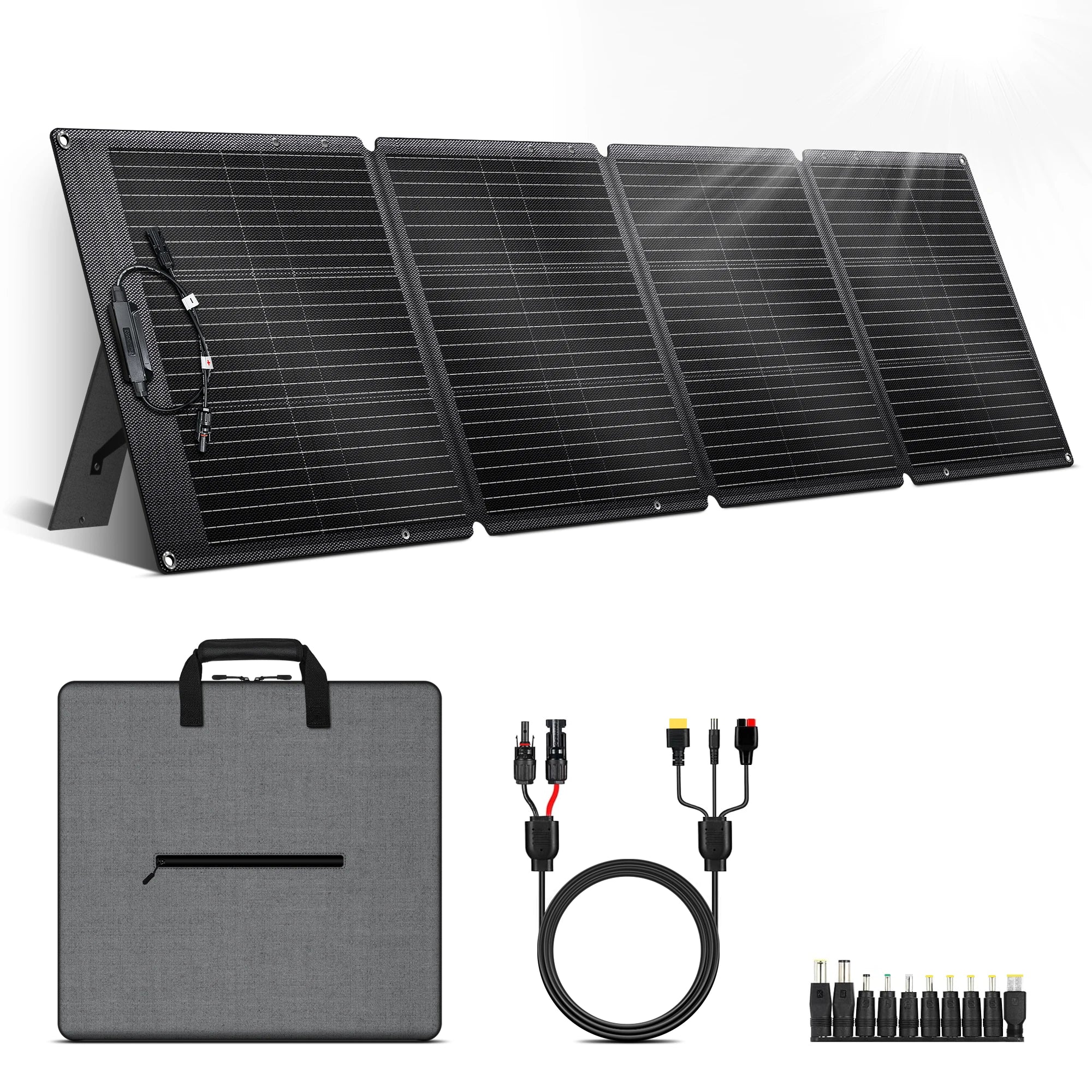 CTOLITY SPC200 Updated 200W Foldable Solar Charger 20.5V Portable Solar Panel IP68 Waterproof Power Backup Power Station RV Camp