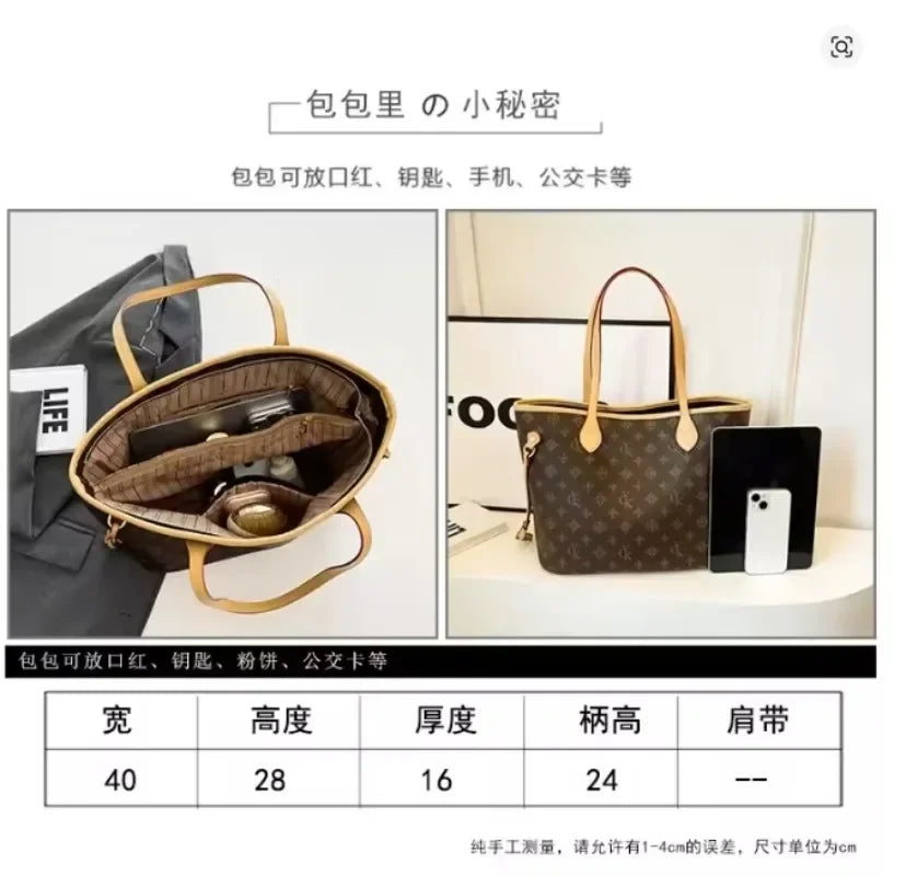2025 Leather Tote Bag For Women Luxury Brand Crossbody Shoulder Handbag Elegant Classic Design BL3-1