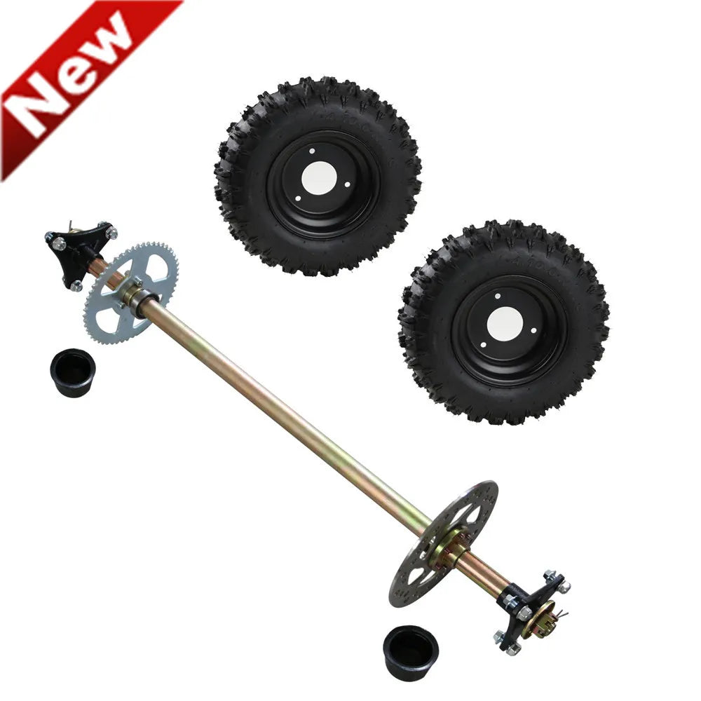 TDPRO Karting  740mm Go Kart Rear Axle Kit with 2 Pack  4.10-6'' Tires Wheel Rims 6” Rim for  Mini Kids ATV QUAD Buggy