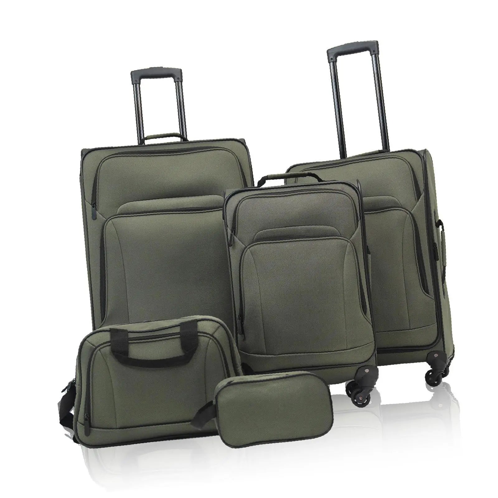 Softside Expandable Suitcase Set 5-piece Lightweight Rolling Luggage for Family Holidays and Business Trips