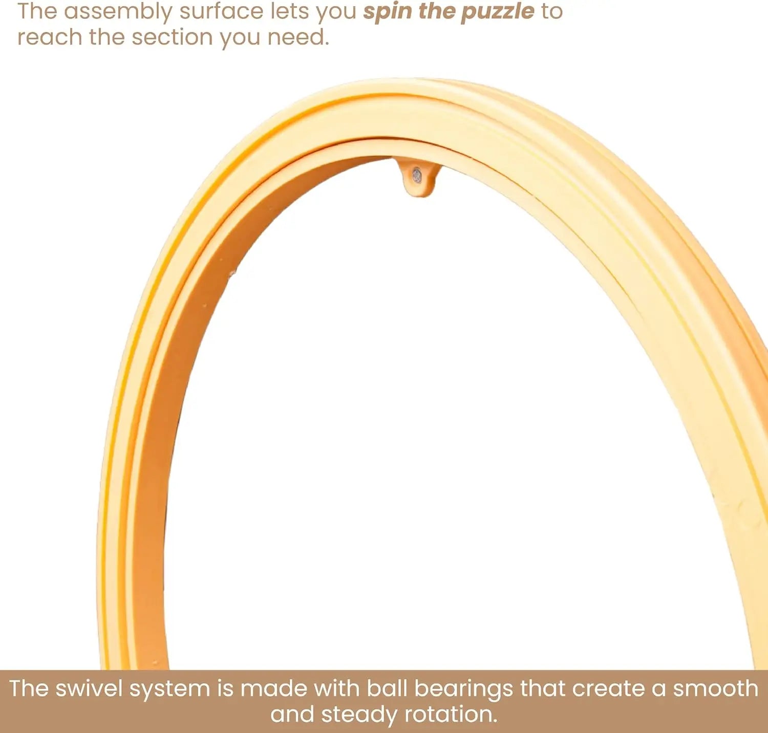 Rotating Puzzle Board with Lazy Susan, Portable 1500 Piece Jigsaw Puzzle Table with Fabric Lining, Measures 34" x 34"