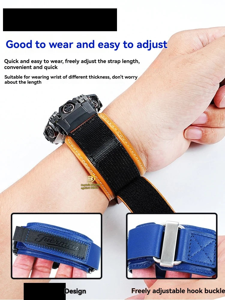 GWG-B1000 Modified Cowhide strap for Casio G-SHOCK third-generation Big Mud King for First /second generation GWG-1000/GWG-2000