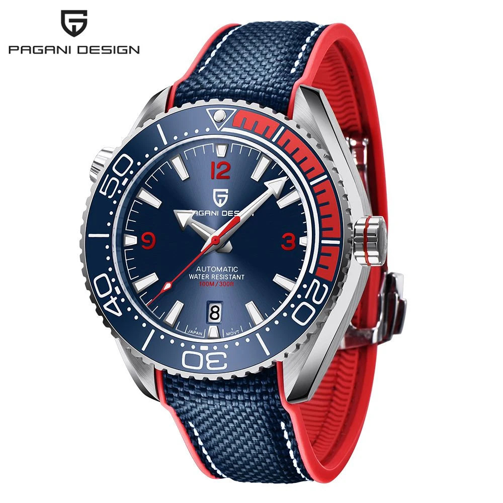 PAGANI DESIGN Sports Rubber Diving Watch Series Luxury Mechanical Automatic Watch Luminous Sapphire Top BrandWatch Reloj hombres