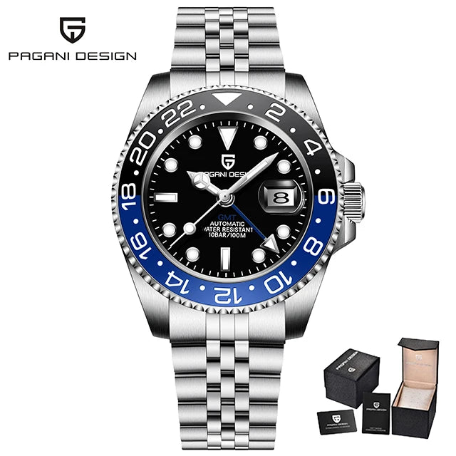 PAGANI DESIGN GTM Mechanical Watch 40mm Mens Wristwatch Top Brand 1662 Automatic Watches 100M Waterproof Clock Relogio Masculino