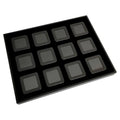 Premium Jewelry Display Tray Organizer - Metal Storage Box with Anti-Scratch Black and White Velvet Cushion Medium Size 2.2 x 2