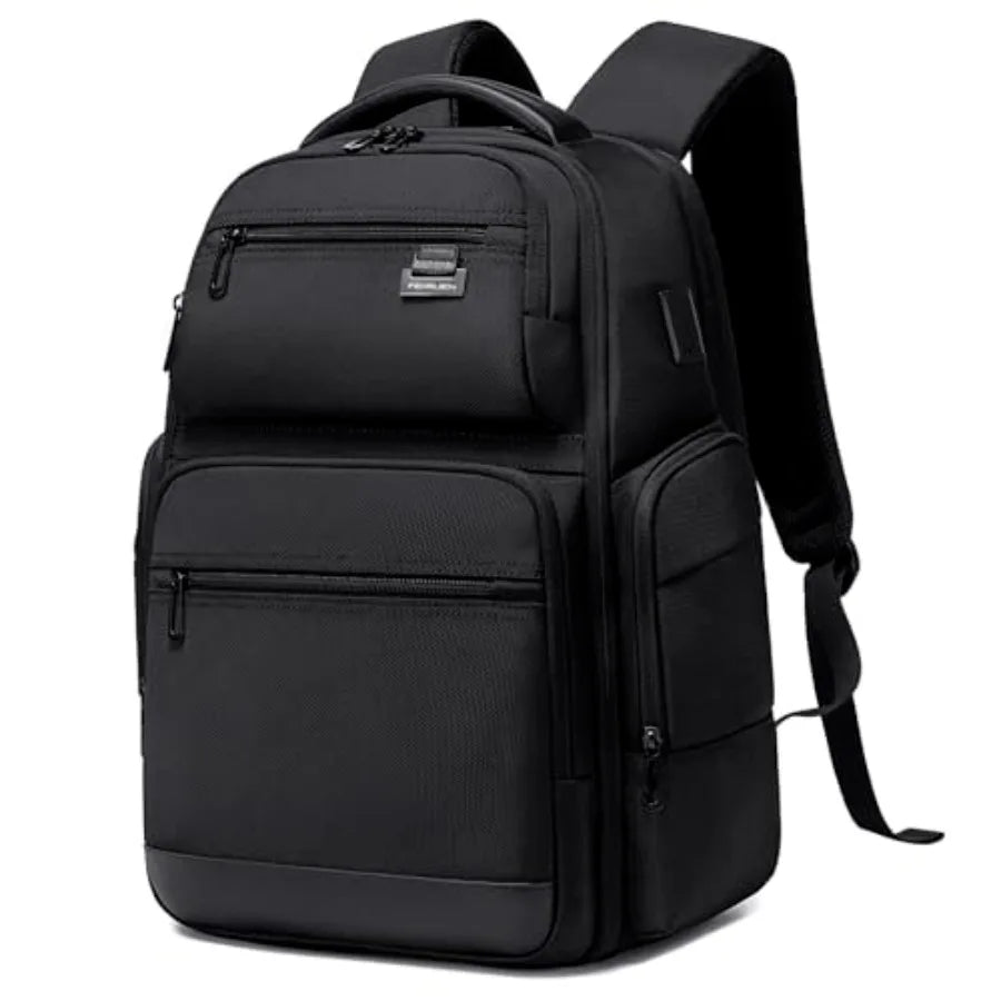FENRUIEN Business Travel Backpack for MenLarge Capacity Laptop Backpack with USB Charging Port Multifunctional Water Resistant