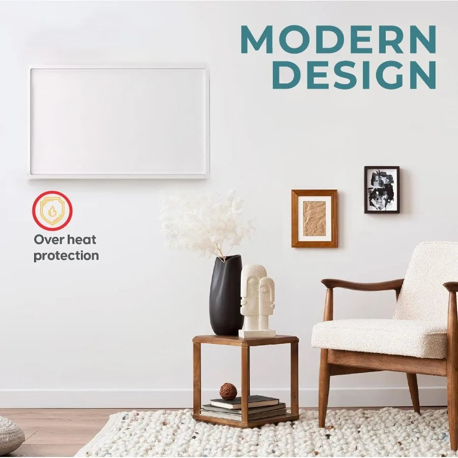 250W Infrared Wall Heater with Plug-In Thermostat for Efficient Room Heating Ideal for Bedrooms Bathrooms and Home Offices; Del