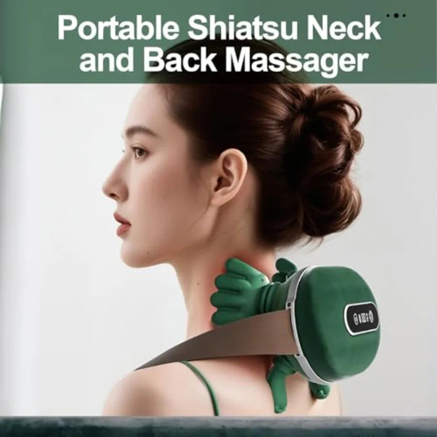 Shoulder and Neck Massager Bionic Heated Massager Portable Neck and Back Massager with Fingers 4D Kneading Massager Simulates a