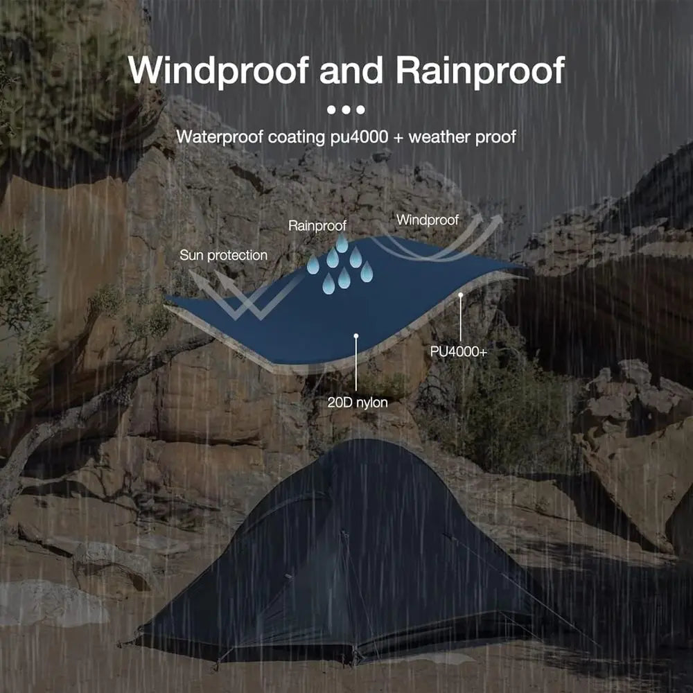 Ultralight 2-Person Cloud-Up Tent for Backpacking and Hiking - Freestanding Lightweight Camping Tent with Footprint