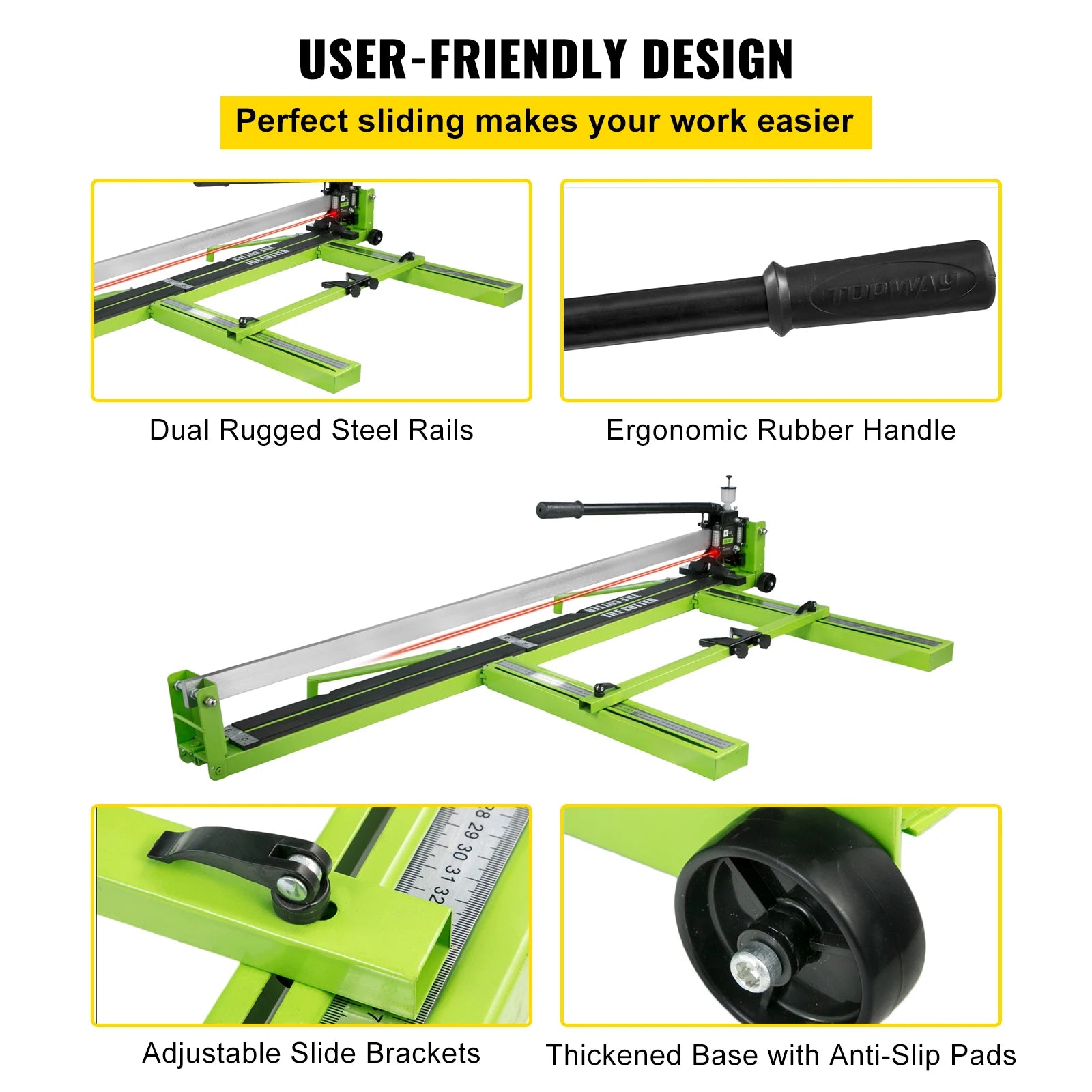 SucceBuy Manual Tile Cutter Infrared Laser Positioning Floor Cutter Knife Professional Hand Tool for Cutting Porcelain Ceramic