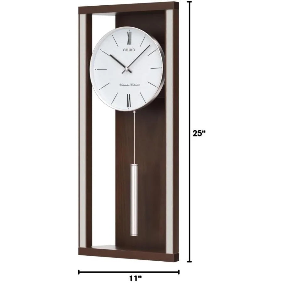 Modern Sophisticated Wall Clock with Pendulum and Dual Chimes for Elegant Home Decor Perfect for Living Rooms Offices and Entry