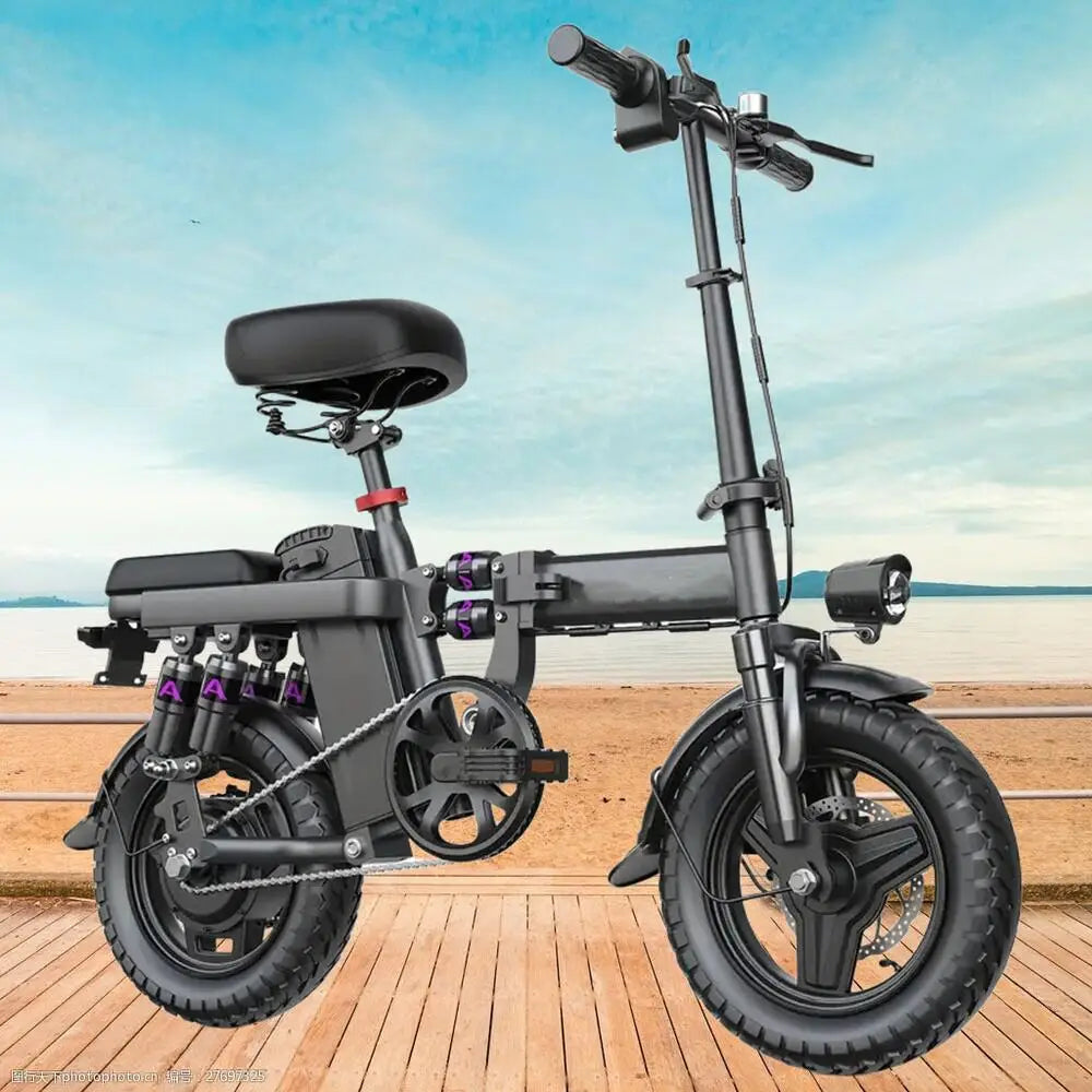 Electric Motorcycles Bike For Adults, 48V 20AH/15AH/10Ah Ebikes 500W Brushless Motor 14'' Tires Folding Electric Bicycles