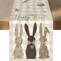Easter Bunny Linen Table Runner Easter Rabbit Table Runner Washable Easter Bunny Spring Linen Table Runner Holiday Party Decor