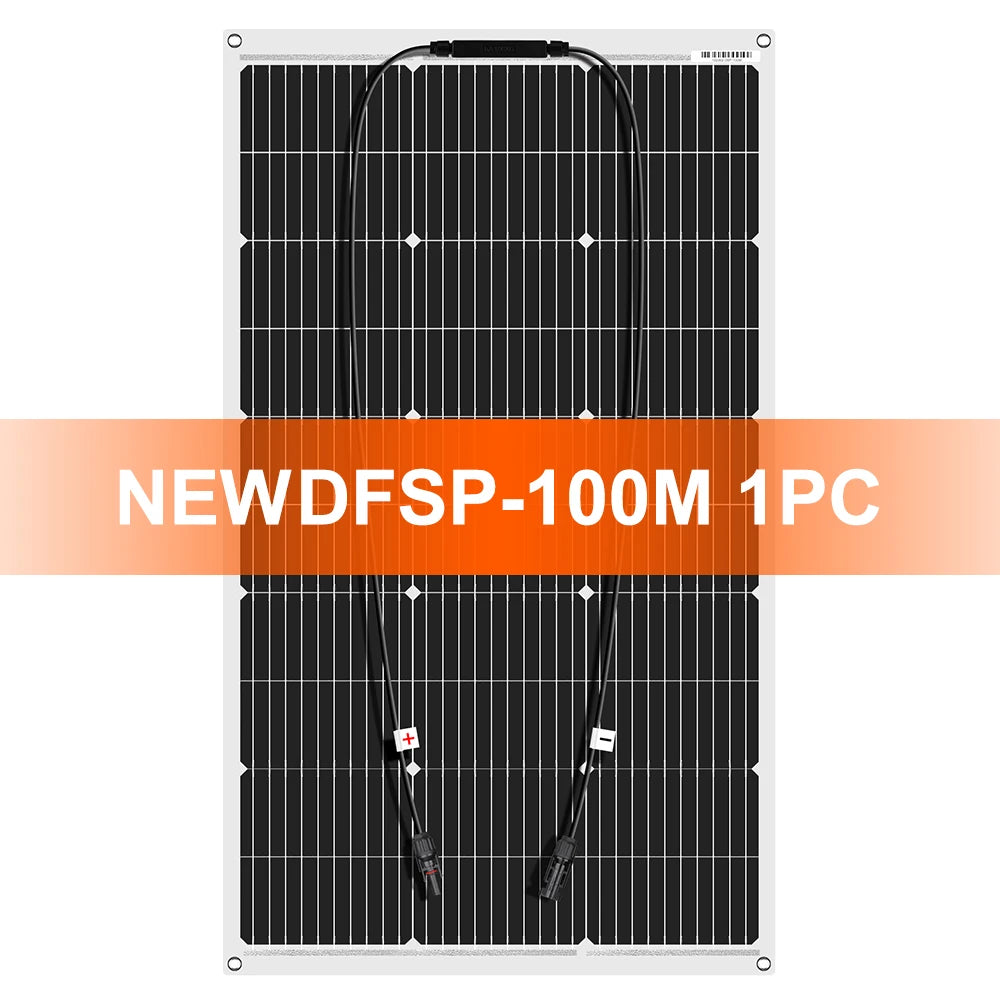 Dokio 18V 100W Flexible Monocrystalline Silicon Solar Panel Rechargeable 12V Battery Waterproof Solar Panel China