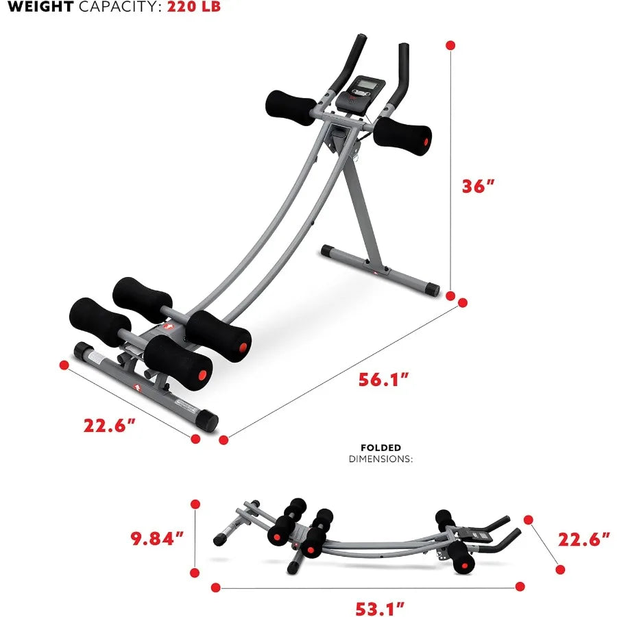 Waist Trainer Ab Roller with Elbow Support Training Wheels Foldable for Home Gym Abdominal Exercises Core Strength Glute Traine