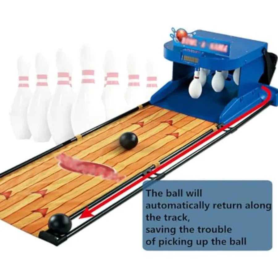 Electronic Bowling Alley Game with Automatic Reset Lighting Simulation Sound Effect Foldable Indoor Family Game for and Adults