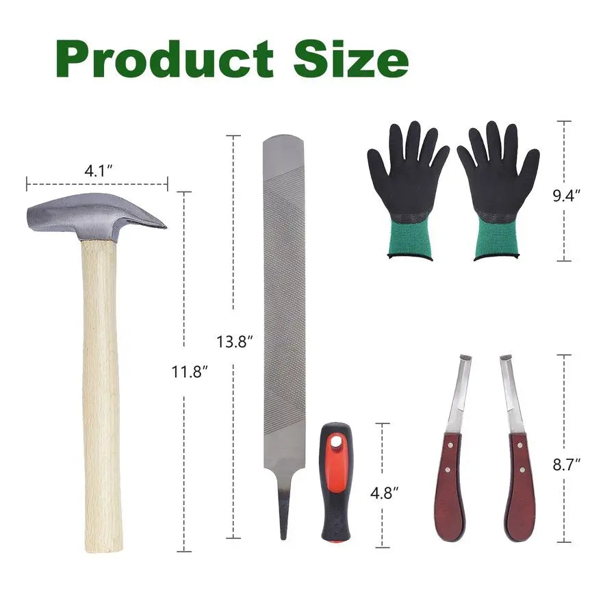 12PCS Farrier Tools Kit Includes Horse Hoof Nipper, Horseshoe Cutting Pliers, Hoof Nail Clincher, Goat Hoof Trimmers Shear, Hoof