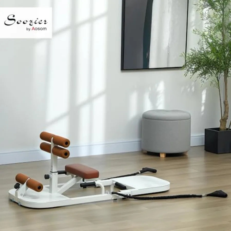 Foldable Sissy Squat Machine with Push Up Stand and Wheels for Home Gym Multipurpose Glute Workout Equipment in Black Compact a