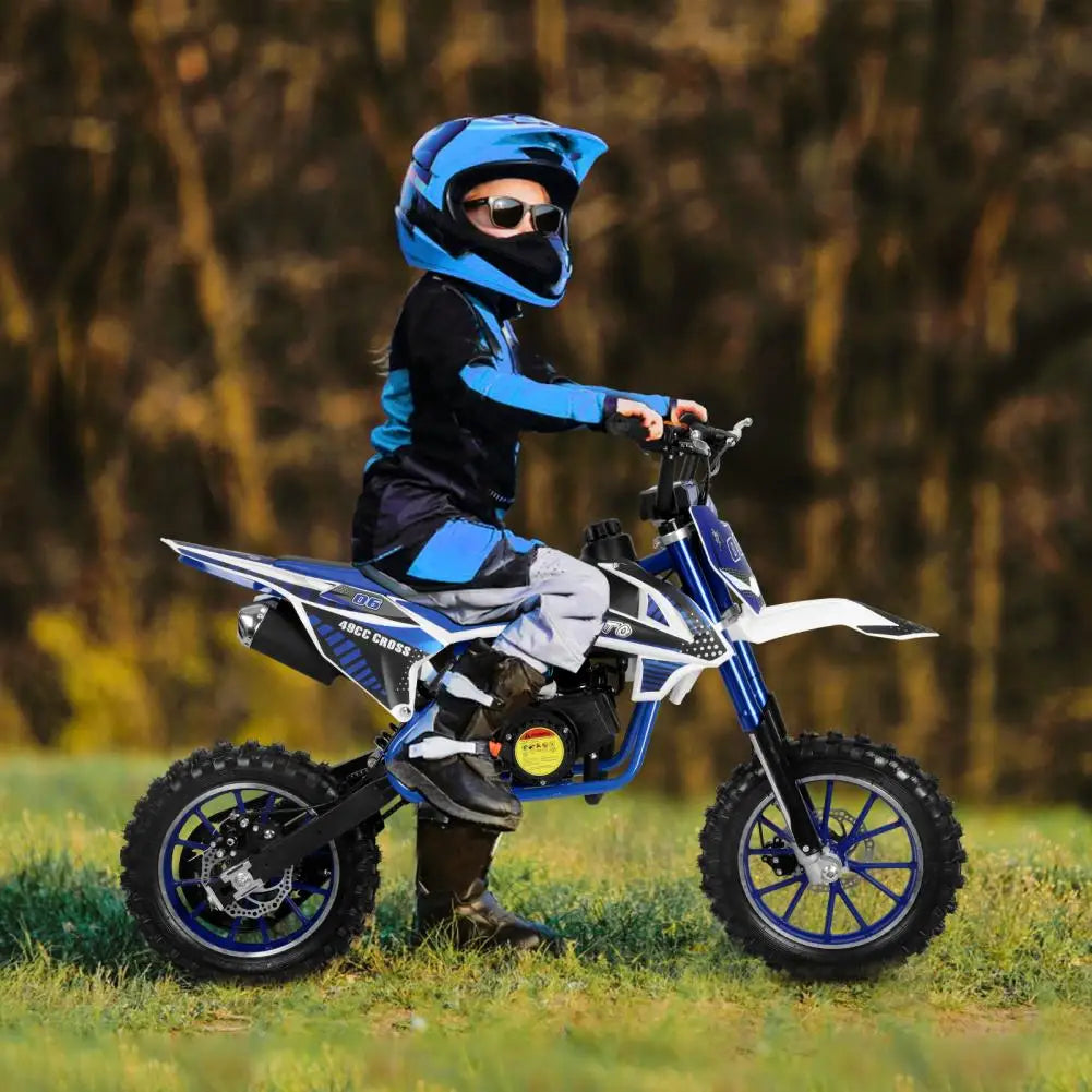 49cc 2-Stroke Kids Dirt Bike Beach Off Road Mini Motorcycle Gas Power Motocross Children Pocket Motorbike with Front Rear Disc