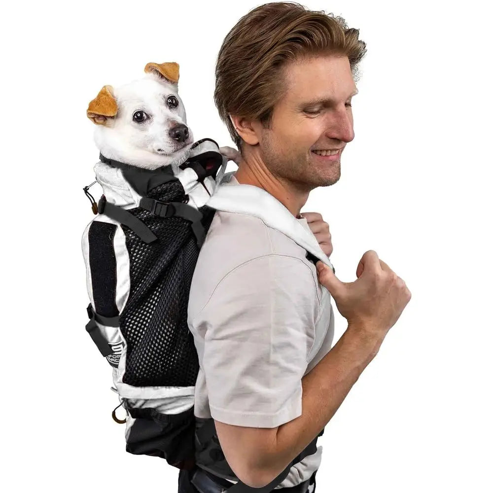 Compact Lunar Rock Dog Carrier - Adjustable Backpack Style for Dogs 13-16” Back Length with Padded Hip Belt