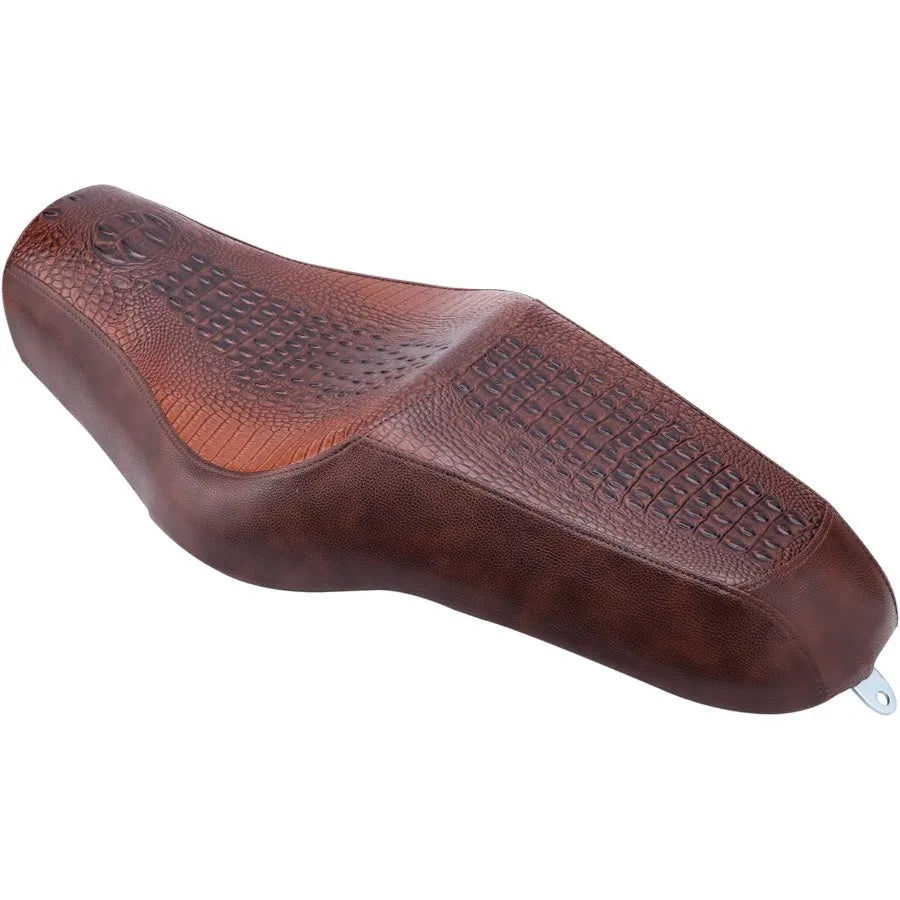 Motorcycle Driver Passenger Seat 2 Up Compatible with Sportster Iron 883 1200 Chopper Bobber Cafe Racer Custom BrownCrocodile