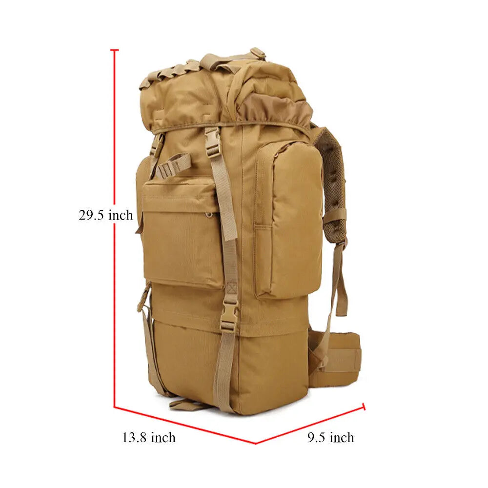 65L Tactical Backpack Rucksack Camping Traveling Climbing Bag for Outdoor Sport Waterproof Nylon Backpacks Hunting Bags