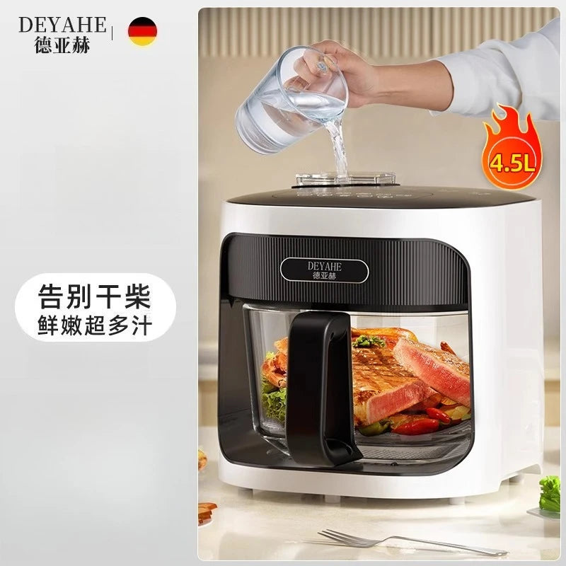 Air fryer Household glass liner Uncoated large capacity electric fryer Steam tender roast cooker  air fryer oven