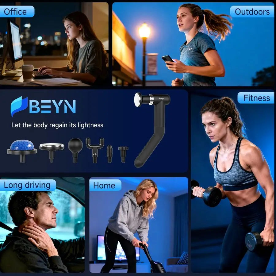 Hot and Cold Fascia Gun Detachable Extended Handle Massage Gun,Deep Tissue Massage Gun, Used for Relieving Pain in The Back Musc