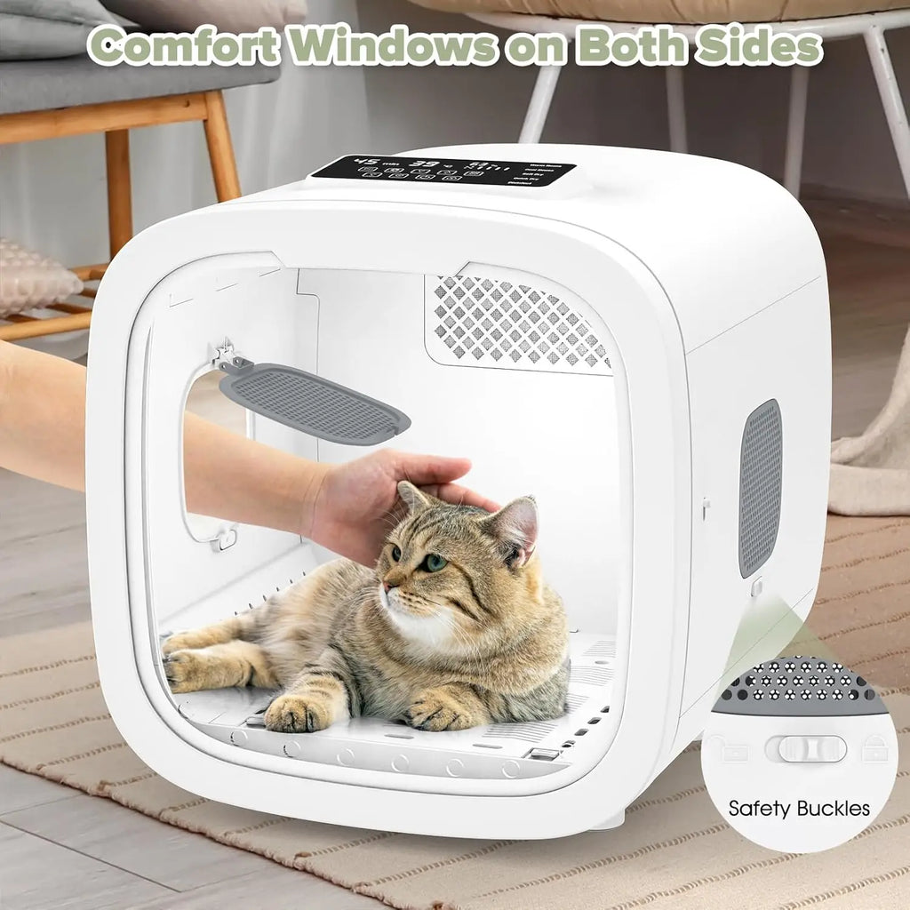 52L Automatic Pet Dryer Box with 5 Modes, Hands-Free Pet Grooming Dryer for Cats & Dogs, Adjustable Temperature &, Customized