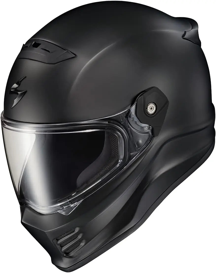 Covert FX Full Face Adult Motorcycle Helmet Street Fighter Style-Bluetooth Ready Speaker Pockets DOT ECE Solid (Matte Black-X-Sm