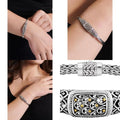 Sterling Silver 925 Bali Dragon Bone Tulang Naga Borobudur Wheat Paddy Chain Bracelet