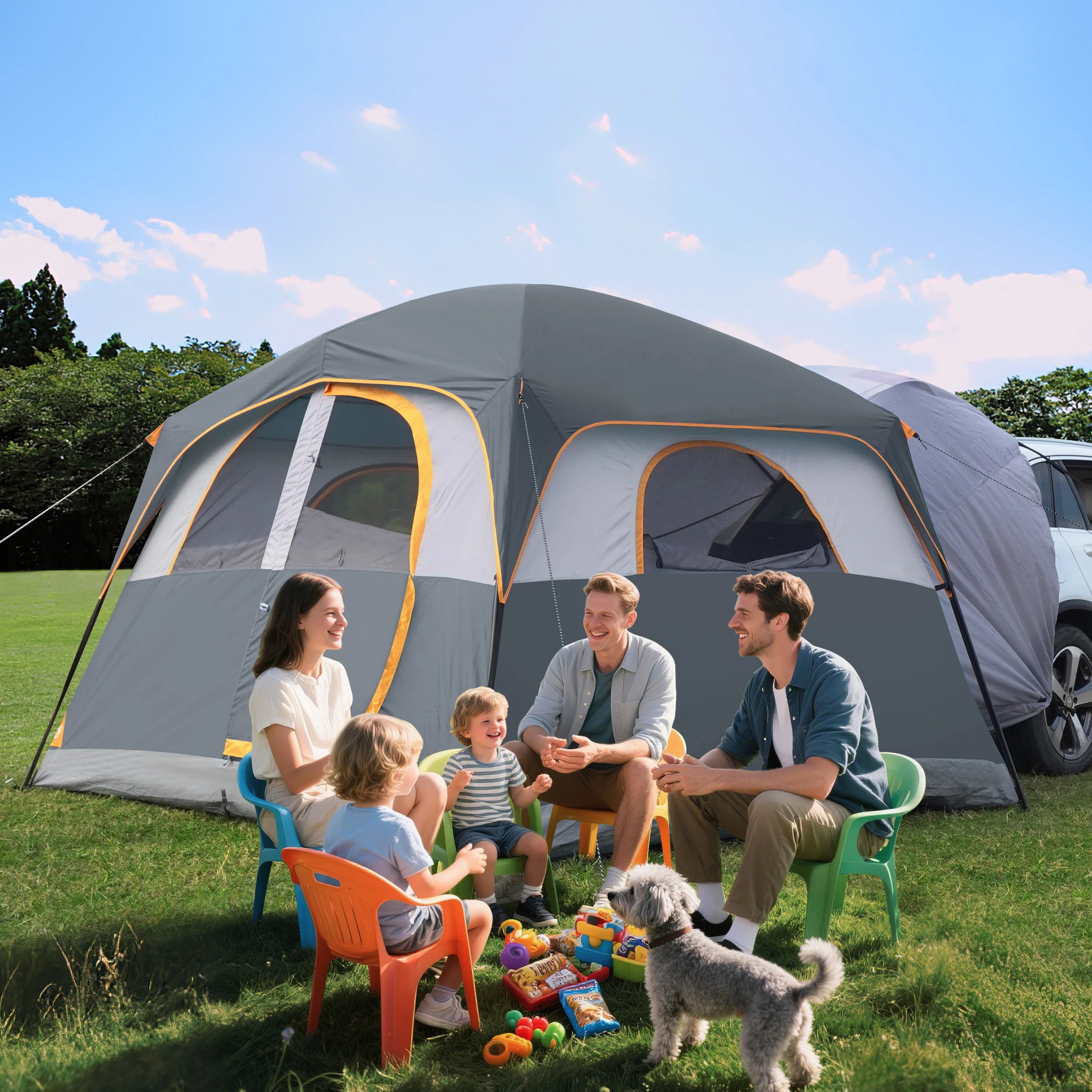 UNP SUV Tent for Camping, 6 Person Car Camping Tent, SUV Tailgate Tent for Outdoor