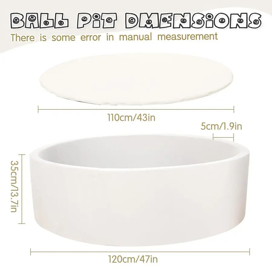 Ball Pit for Kid, Kids Soft Ball Pit,Kiddie Balls PoolIdeal Gift Toys for Children, 47 Inch,OffWhite