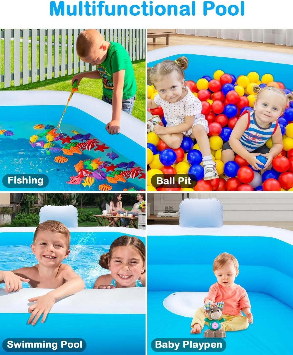 Outdoor Hot Tubs Inflatable Pool for Adults 77 by 71 by 22 Large Blow Up Pool with Pump Oversized