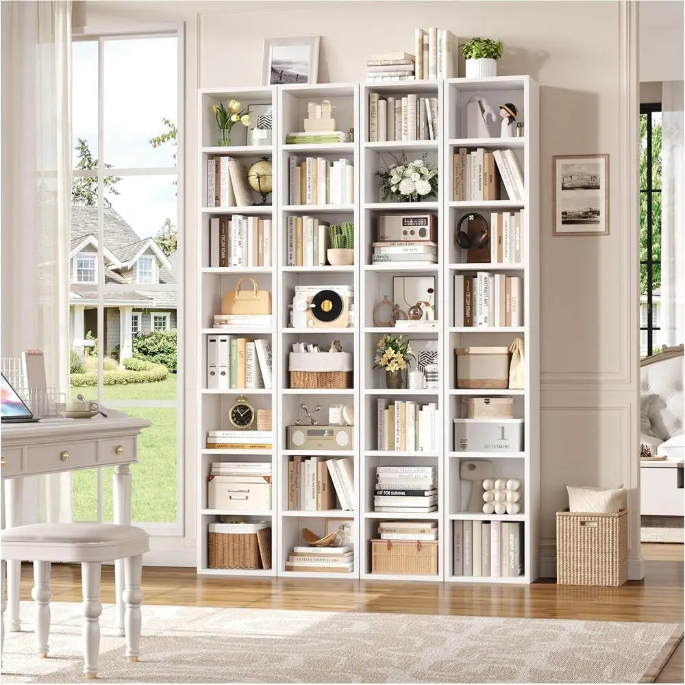 8-Tier Media Tower Rack, 11.6 X 9.3 X 70.9 Inches CD DVD Slim Storage Cabinet with Adjustable Shelves, Tall Narrow Bookcase Disp