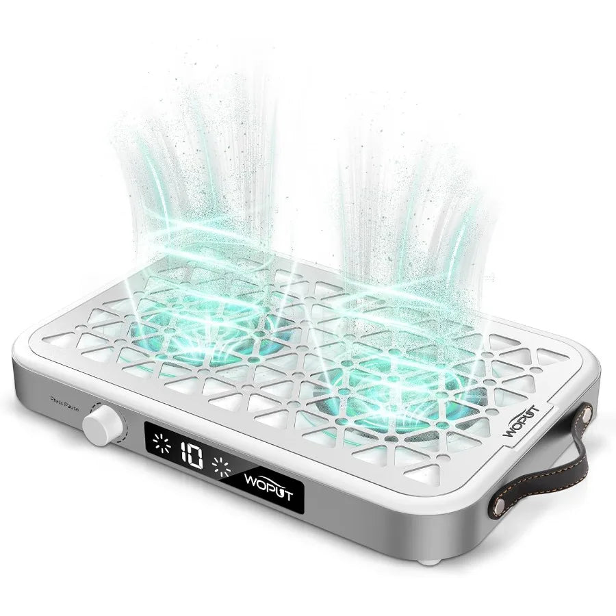 Professional Nail Dust Collector 1600PA Portable 10 Speeds Disposable Filter Papers 30 Pcs Matte White Modern Lightweight Nail