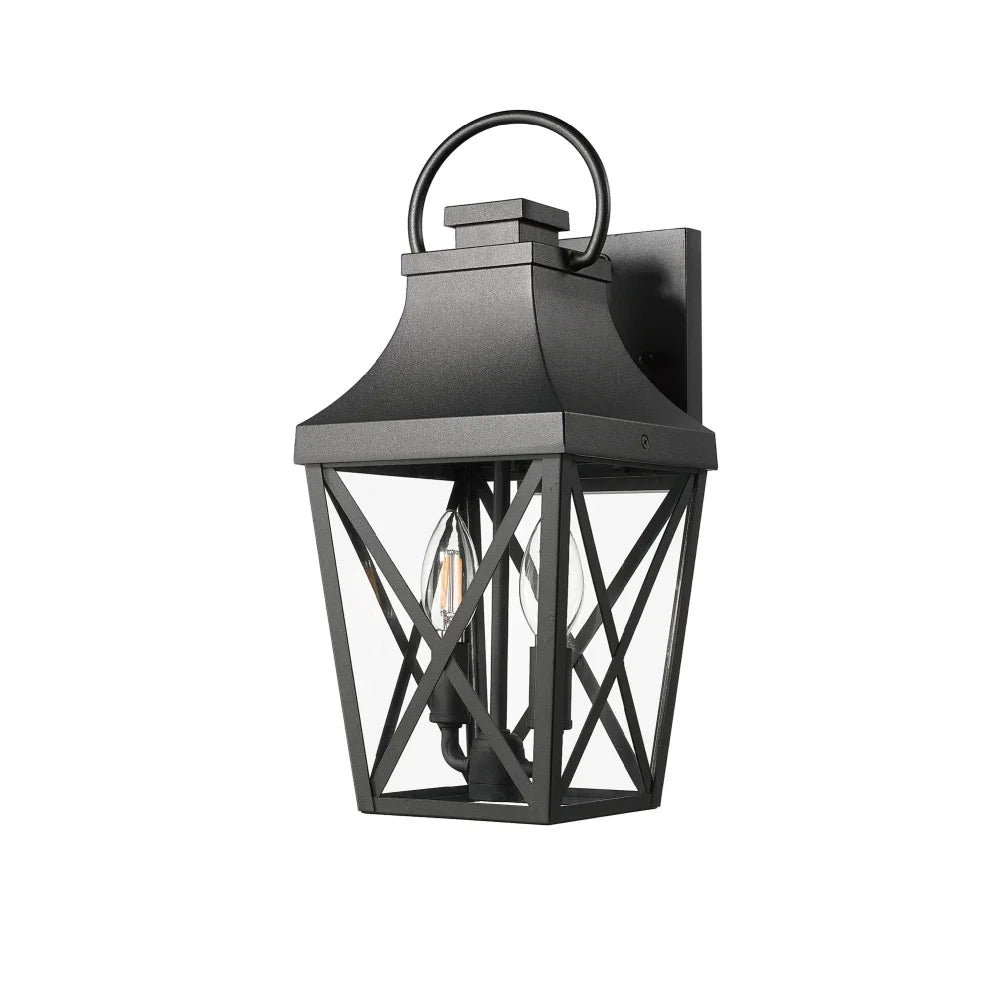 Outdoor Wall Lights Porch Lights Waterproof Outdoor Wall Sconce Exterior Light Fixture Matte Black with Clear Glass Shade